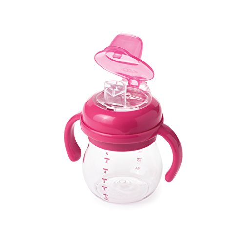 OXO Tot Transitions Soft Spout Sippy Cup with Removable Handles, Pink, 6 Ounce