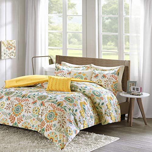 Book Cover Intelligent Design ID10-727 Comforter Set Vibrant Floral Design, Teen Bedding for Girls Bedroom Mathcing Sham, Decorative Pillow, Twin/Twin X-Large, Nina Multi, 4 Piece