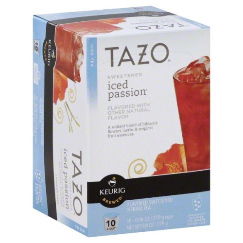 Tazo Sweetened Caffeine Free Herbal Tea Keurig K-Cup - Iced Passion (10 Individual Serving K-Cups)