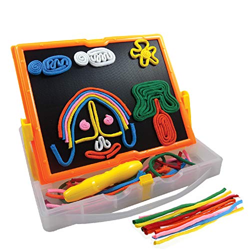 ETI Toys, 58 Piece Lace and Trace with Board. Draw House, Duck, Car, Trees, People, Sun and More. 100 Percent Safe, Fun, Creative Skills Development. Gift, Toy for 6, 7, 8 Year Old Boys and Girls