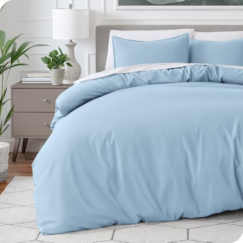 Bare Home Duvet Cover Twin/Twin Extra Long Size - Premium 1800 Super Soft Duvet Covers Collection - Lightweight, Cooling Duvet Cover - Soft Textured Bedding Duvet Cover (Twin/Twin XL, Light Blue)