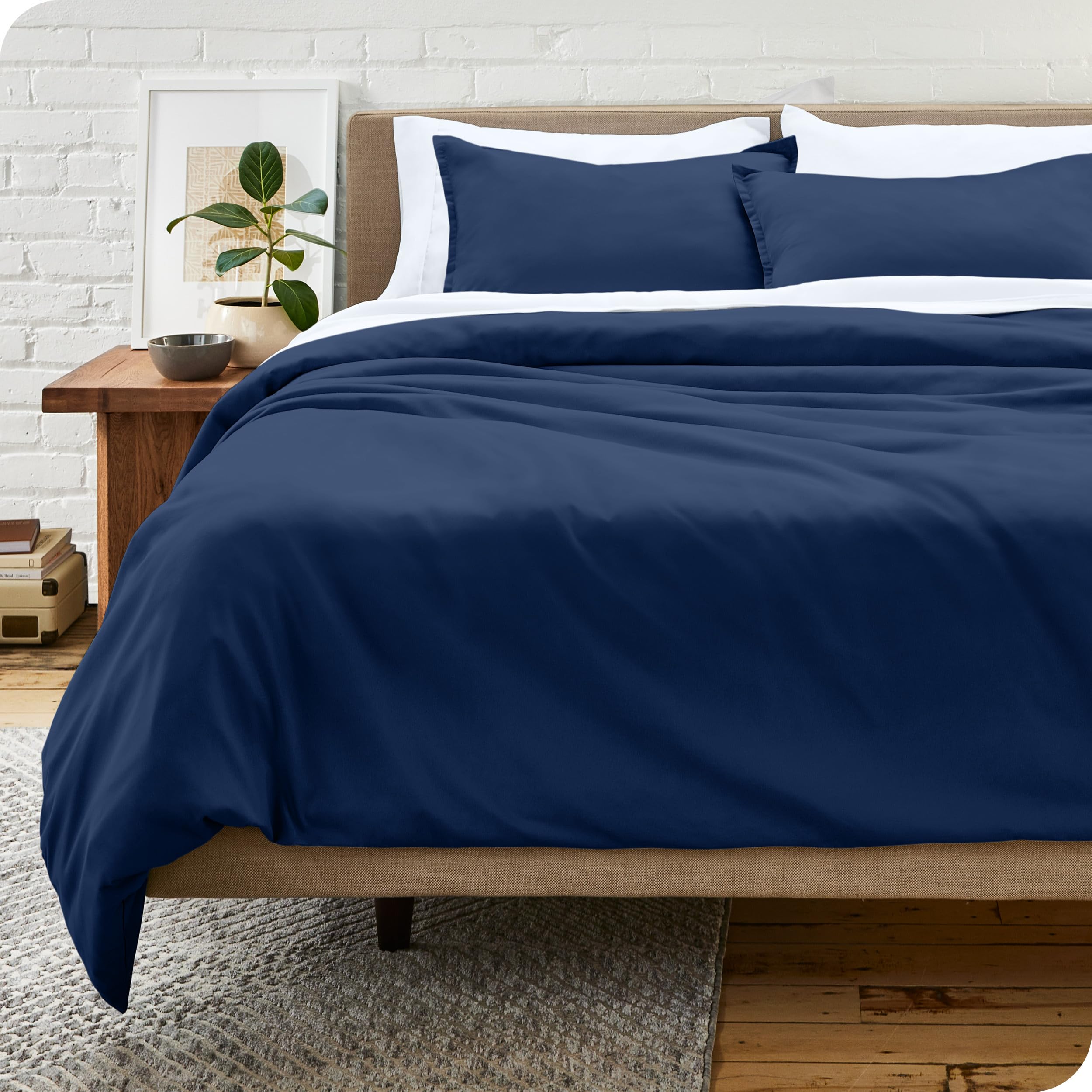 Book Cover Bare Home Duvet Cover and Sham Set - Twin/Twin Extra Long - Premium 1800 Ultra-Soft Brushed Microfiber - Hypoallergenic, Easy Care, Wrinkle Resistant (Twin/Twin XL, Dark Blue)
