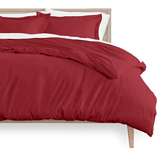 Book Cover Bare Home Duvet Cover and Sham Set - Twin/Twin Extra Long - Premium 1800 Ultra-Soft Brushed Microfiber - Hypoallergenic, Easy Care, Wrinkle Resistant (Twin/Twin XL, Red)
