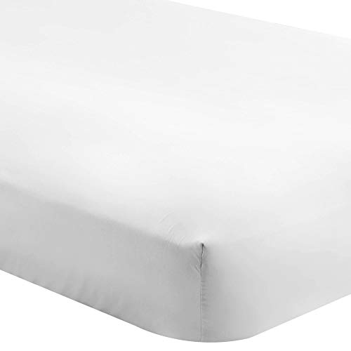 Book Cover Bare Home Fitted Bottom Sheet Twin - Premium 1800 Ultra-Soft Wrinkle Resistant Microfiber - Hypoallergenic - Deep Pocket (Twin, White)