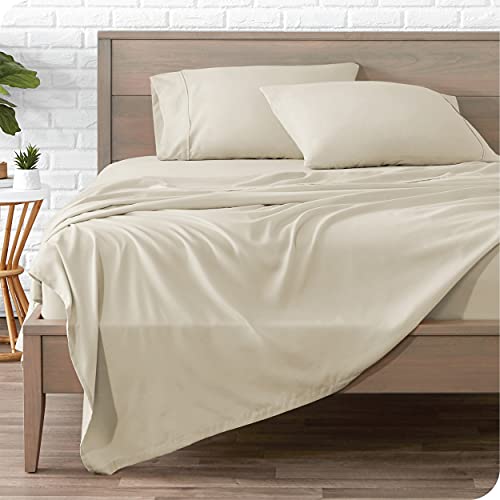 Bare Home King Sheet Set - 1800 Ultra-Soft Microfiber King Bed Sheets - Double Brushed - King Sheets Set - Deep Pocket - Bedding Sheets & Pillowcases (King, Sand)