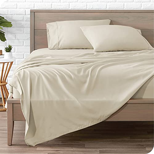 Book Cover Bare Home Queen Sheet Set - 1800 Ultra-Soft Microfiber Queen Bed Sheets - Double Brushed - Queen Sheets Set - Deep Pocket - Bedding Sheets & Pillowcases (Queen, Sand)