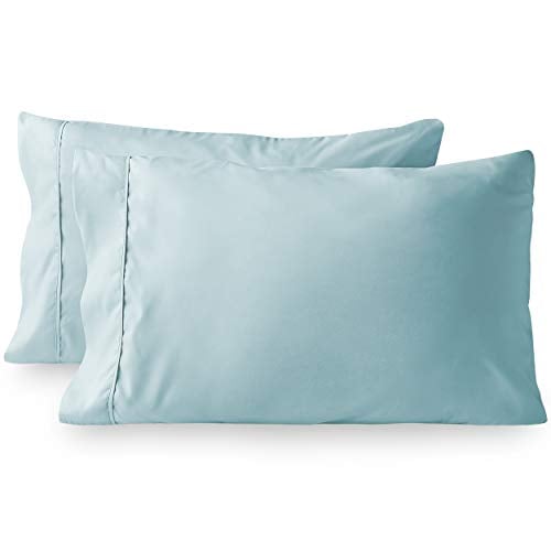 Book Cover Bare Home Microfiber Pillow Cases - Standard/Queen Size Set of 2 - Cooling Pillowcases - Double Brushed - Light Blue Pillowcases 2 Pack - Easy Care (Standard Pillowcase Set of 2, Light Blue)