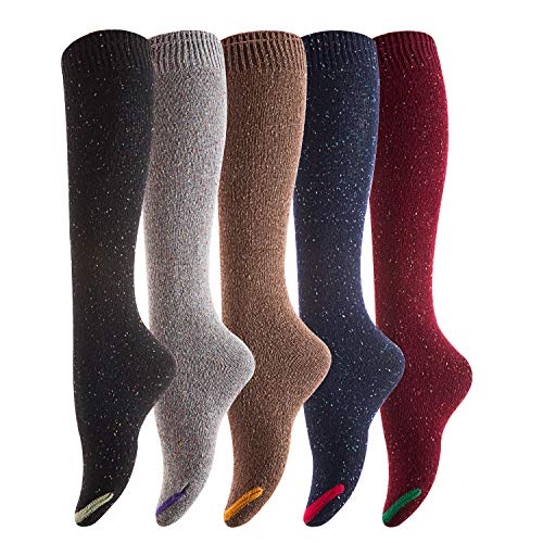 Meso Women's 5 Pairs Pack Soft Durable Knee High Cotton Socks M158212 Size 6-9