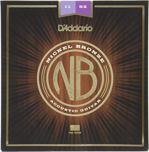 Book Cover D'Addario Nickel Bronze Acoustic Guitar Strings, Light, 12-53