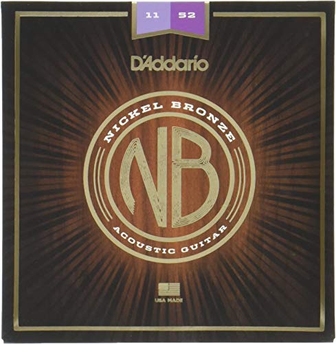 D'Addario Nickel Bronze Acoustic Guitar Strings, Light, 12-53