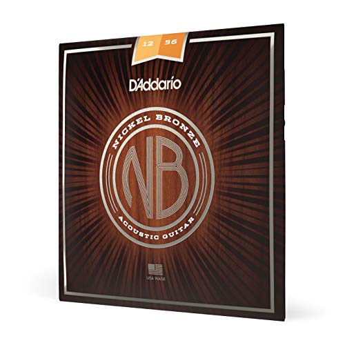 D'Addario Nickel Bronze Acoustic Guitar Strings, Lt. Top/Med. Bottom, 12-56