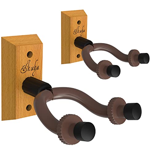 Guitar Wall Mount Hanger 2-Pack, Ohuhu Guitar Hanger Wall Hook Holder Stand for Bass Electric Acoustic Guitar Ukulele