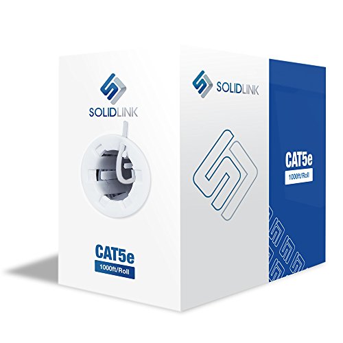 Book Cover SolidLink - SL600 CAT5e 1000ft Premium UTP Ethernet Cable 24AWG 1000 Feet LAN Network Wire