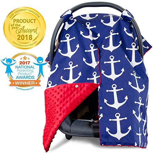 Kids N’ Such Peekaboo Baby Car Seat Cover Car Seat Canopy & Nursing Cover, Nautical