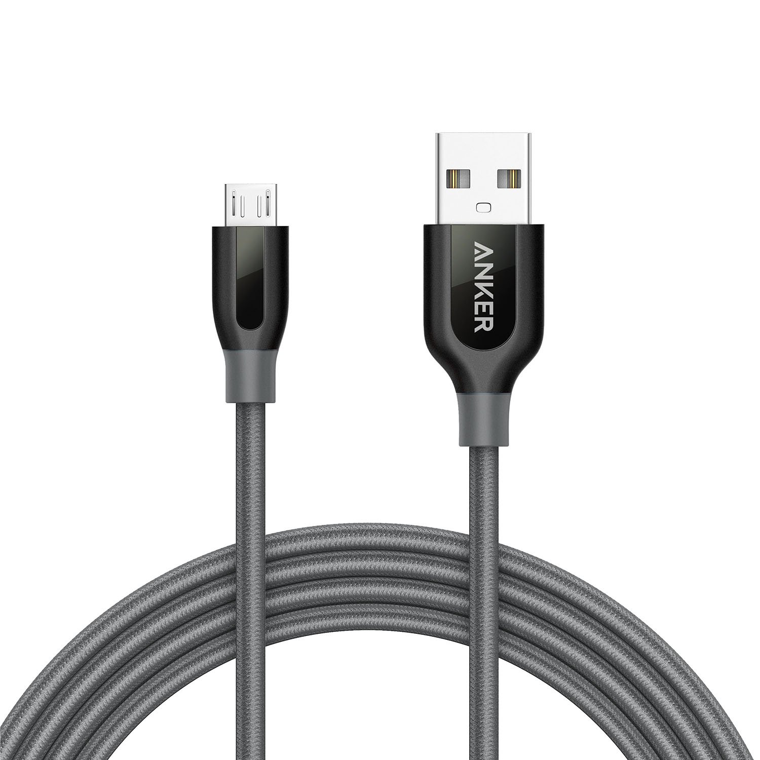Book Cover Anker Powerline+ Micro USB (6ft) The Premium Durable Cable [Double Braided Nylon] for Samsung, Nexus, LG, Motorola, Android Smartphones and More (Gray) 6 feet Gray