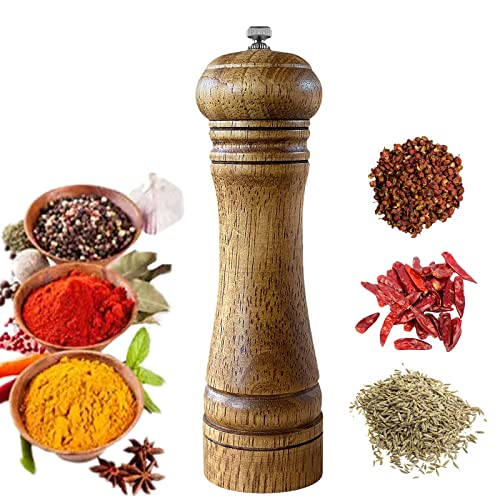 UMIKAkitchen Salt and Pepper Mill [One Year Warranty], Solid Wood Pepper Mill with Strong Adjustable Ceramic Grinder 8 by UMIKAkitchen