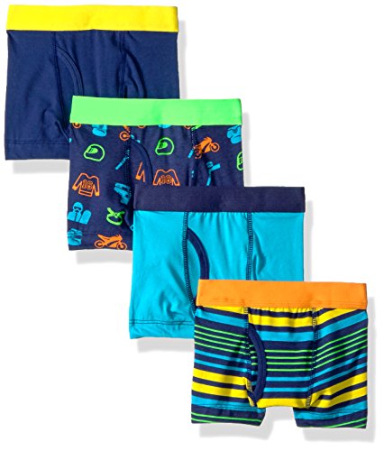Trimfit Boys Cotton/Spandex Boxer Briefs (Pack of 4 Tagless Kids Underwear)