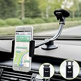 Newward Car Phone Holder Mount, [ 2 Different Sizes Clamp ] Long Arm Windshield Universal Cell Phone Holder for Car Truck [Strong Suction Anti-Shake Stabilizer] Compatible iPhone Android Smartphones