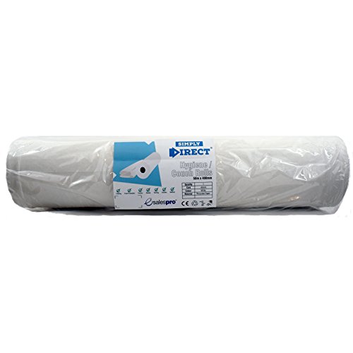 2 x White Massage Couch Bed Rolls 2 Ply. Hygiene Roll. 20" (50 Centimetres) Wide x 50 metres Long From Simply Direct