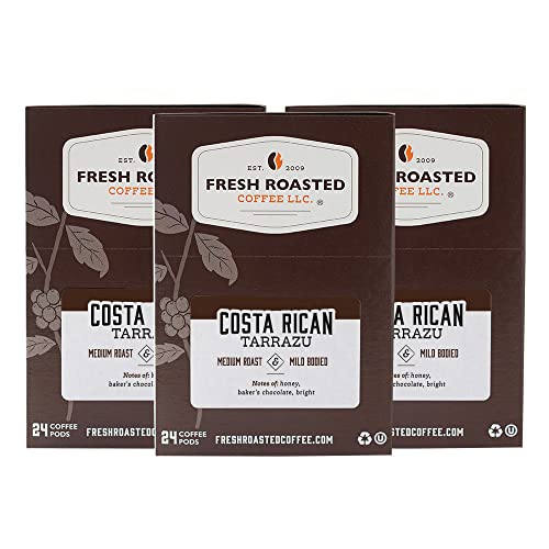 Fresh Roasted Coffee, Costa Rican Tarrazu, Medium Roast, Kosher, K-Cup Compatible, 72 Pods