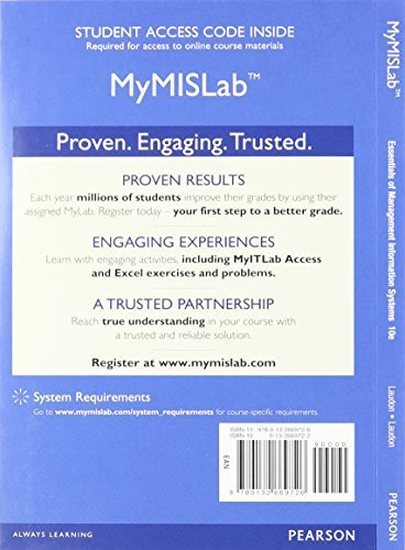 Essentials of MIS, Student Value Edition Plus MyMISLab with Pearson eText -- Access Card Package by Kenneth C. Laudon (2012-06-22)
