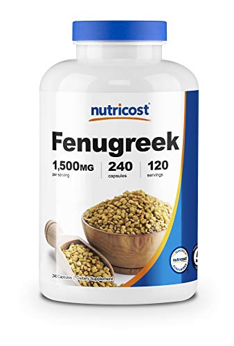 Book Cover Nutricost Fenugreek Seed 1500mg, 240 Capsules - Gluten Free, Non-GMO, 750mg Per Capsule