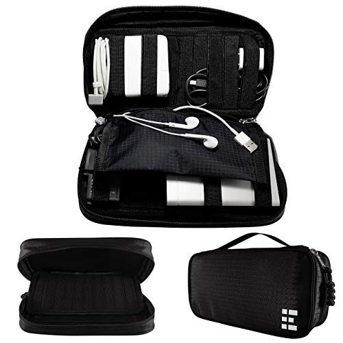 Zero Grid Electronics Cord Organizer Bag and Electronics Cable Case (Midnight)