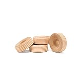 Mini Wood Wheels Treaded Style, 2 Inch Diameter, Pack of 24, for Crafts and DIY Car Models, by Woodpeckers
