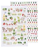 Now Designs Kitchen Dishtowels, Set of Two, Gnome Sweet Gnome PRNT, 2 Count