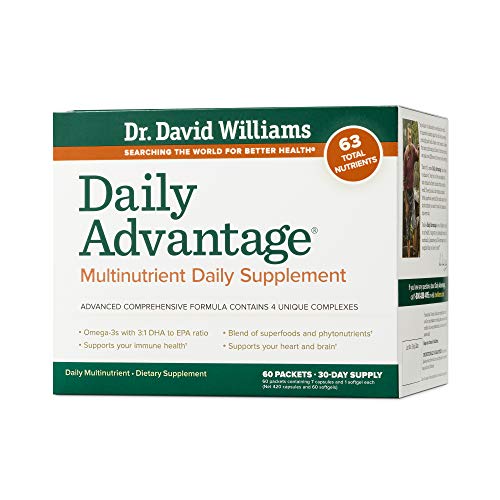 Book Cover Dr. David Williams' Daily Advantage Multi-Nutrient Vitamin Supplement for Immune, Cardio, and Cognitive Health and Total Body Wellness, 60 Packets