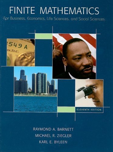 Finite Mathematics: For Business, Economics, Life Sciences, and Social Sciences [With CDROMWith Access Code] by Raymong A. Barnett (2007-02-01)