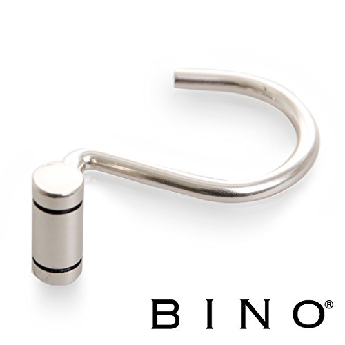 BINO Shower Curtain Hooks - Brushed Nickel, Set of 12 Shower Curtain Rings - Shower Hooks for Curtain Shower Rings