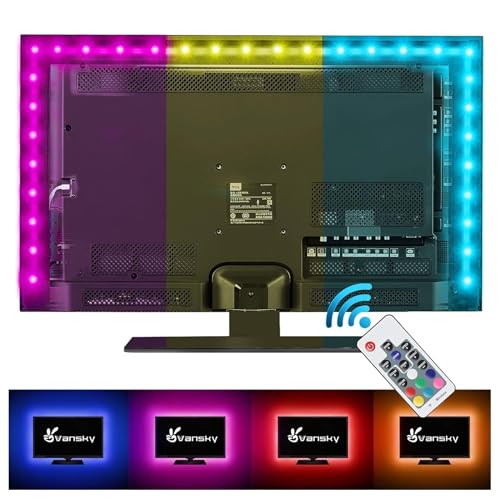 VanskyÂ® Bias Lighting for HDTV USB LED Strip Multi Color RGB LED Neon Accent Lighting System Kit for Flat Screen TV LCD, Desktop PC (Reduce eye fatigue and increase image clarity)