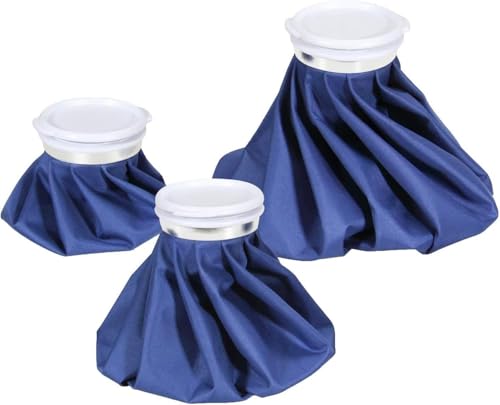 Ice Bags for Injuries Reusable: Ohuhu 3 Packs Ice Cold Packs Ice Bag Hot Water Hot & Cold Therapy Pain Relief for Knee Leg Injury No-Leak Breathable Waterproof Ice Bags 3 Sizes 6"/9"/11", Blue