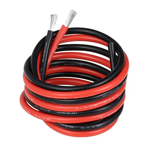 BNTECHGO 12 Gauge Silicone Wire 10 ft red and 10 ft Black Flexible 12 AWG Stranded Copper Wire