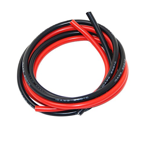 BNTECHGO 10 Gauge Silicone Wire 10 ft red and 10 ft Black Flexible 10 AWG Stranded Tinned Copper Wire