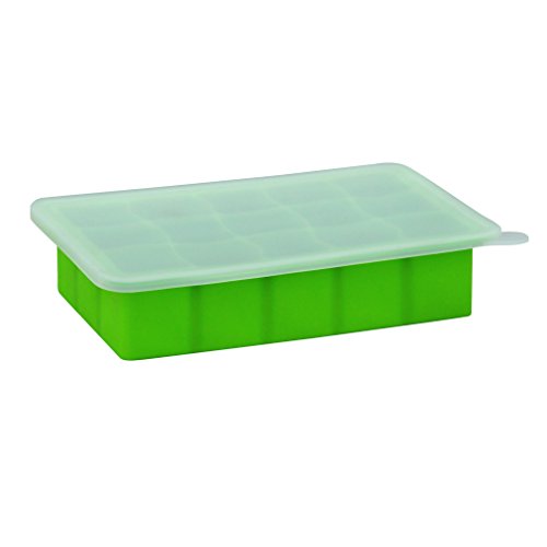 Book Cover green sprouts Fresh Baby Food Freezer Tray | Perfectly portioned for baby's first feedings | Clear lid for covering food & stacking trays, Flexible for easy removal, Dishwasher safe
