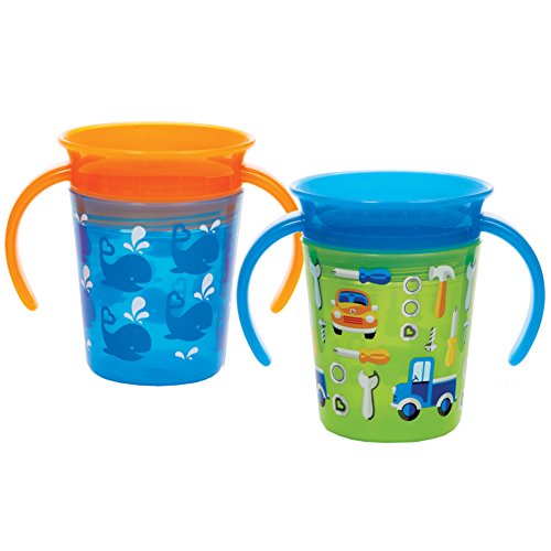 Book Cover Munchkin Miracle 360 Trainer Cup, Blue/Green, 2 Count