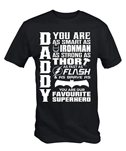 6TN Daddy T Shirt Daddy Superhero Gifts for Dad Father's Day t Shirts - Black - X Large