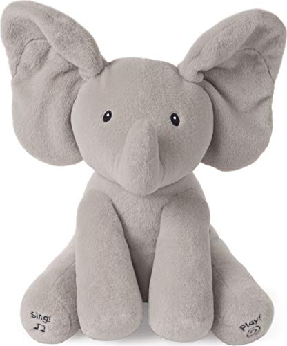 Book Cover Baby GUND Animated Flappy The Elephant Stuffed Animal Baby Toy Plush, Gray, 12