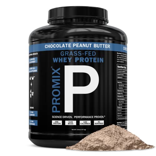 Book Cover Promix Whey Protein Powder, Chocolate Peanut Butter - 5lb Bulk - Grass-Fed & 100% All Natural - Â­Post Workout Fitness & Nutrition Shakes, Smoothies, Baking & Cooking Recipes - Gluten-Free