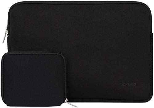 Book Cover MOSISO Laptop Sleeve Compatible with MacBook Pro 16 inch 2021 M1 Pro/M1 Max A2485/2019-2020 A2141/Pro Retina 15 A1398, 15-15.6 inch Notebook Computer, Neoprene Bag Cover with Small Case, Black