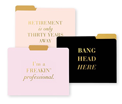 C.R. Gibson Cute Pastel and Gold Foiled Professional File Folders, 9pc, 11.5'' W by 9.5'' H
