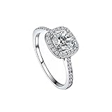SODIAL(R) Women's Crystal Engagement Wedding Jewelry Ring Silver(8)