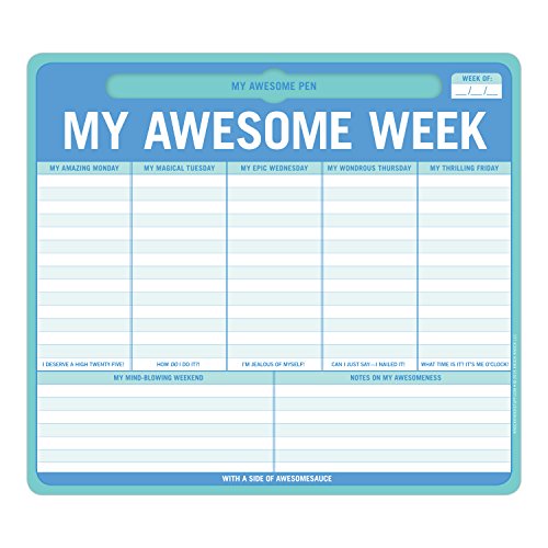 Knock Knock My Awesome Week Paper Mouse Pad, Weekly Calendar Pad & Daily to Do List Pad, 9.5 x 8-Inches