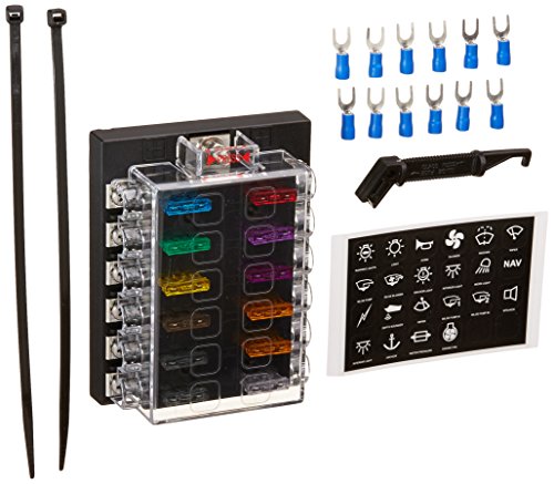DC 32V 12 Way Terminals Circuit ATC ATO Car Auto Blade Fuse Box Block Holder with 10 pcs fuse,fuse puller and 10pcs connectors
