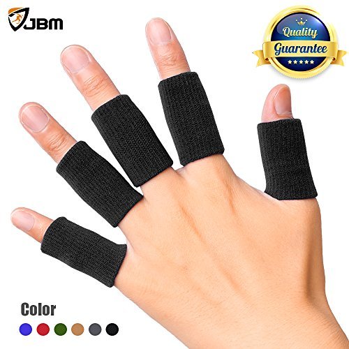 JBM Adult Finger Brace Splint Sleeve Thumb Support Protector Soft Comfortable Cushion Pressure Safe Elastic Breathable Stabilizers for Basketball Volleyball Baseball Badminton Tennis Boating Gym