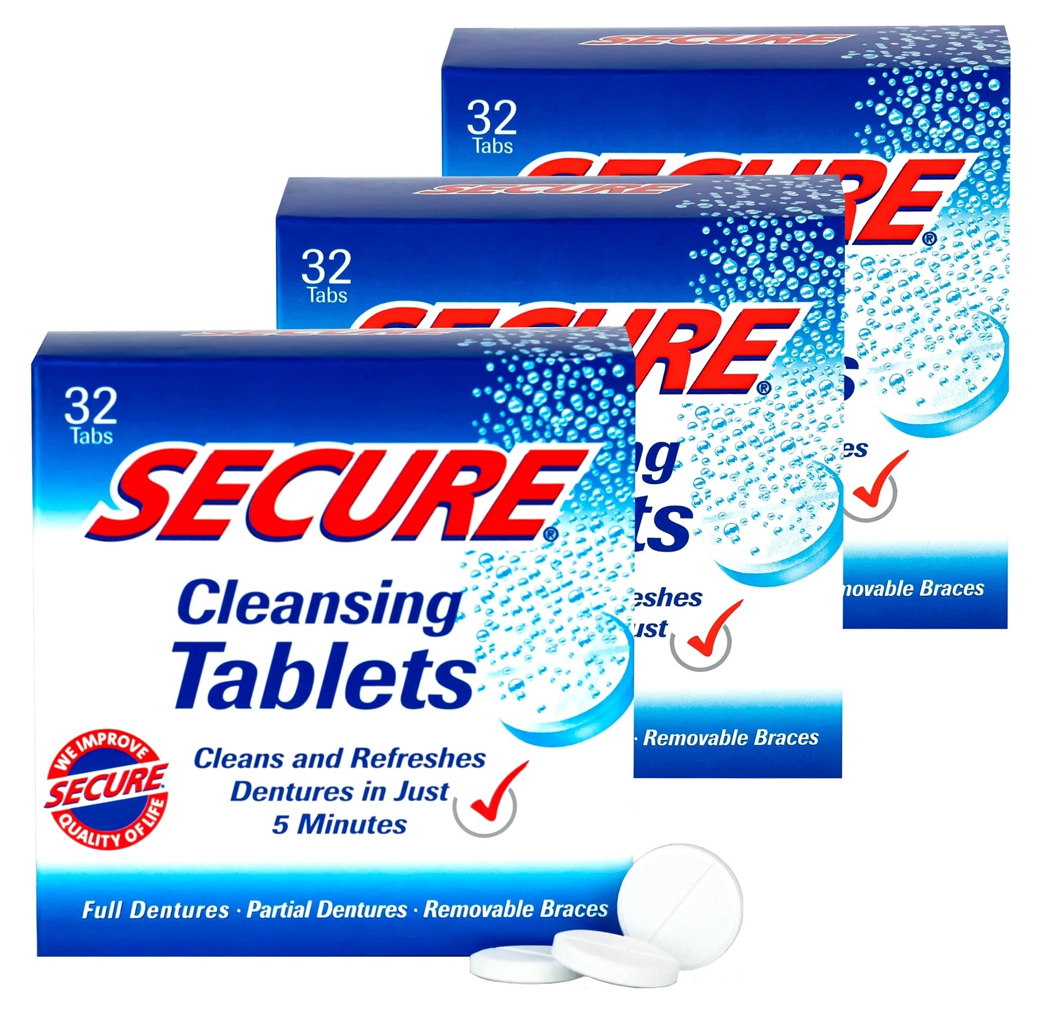Secure Cleansing Tablets 32 tabs (3 boxes of 32)