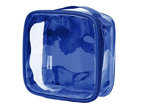 Clear TSA Approved 3-1-1 Travel Toiletry Bag/Transparent See Through Organizer (Royal Blue)