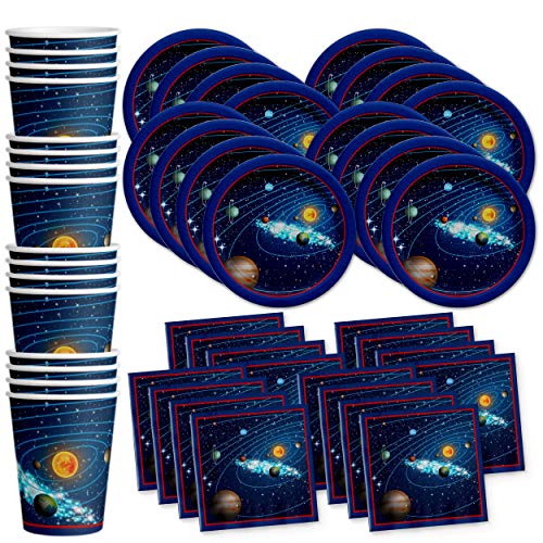Book Cover Solar System Outer Space Birthday Party Supplies Set Plates Napkins Cups Tableware Kit for 16 by Birthday Galore